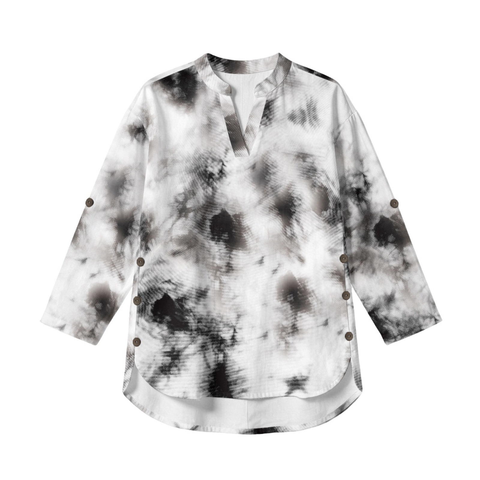 Linen Shirt Breathable - INSTANTARTS 여성용 리넨 V 넥 셔츠