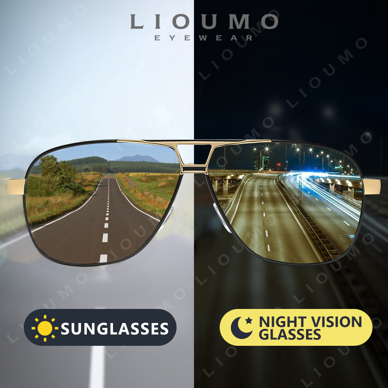 Sunglasses Aviator Polarized - LIOUMO 항공 선글라스 남성용 편광 자외선