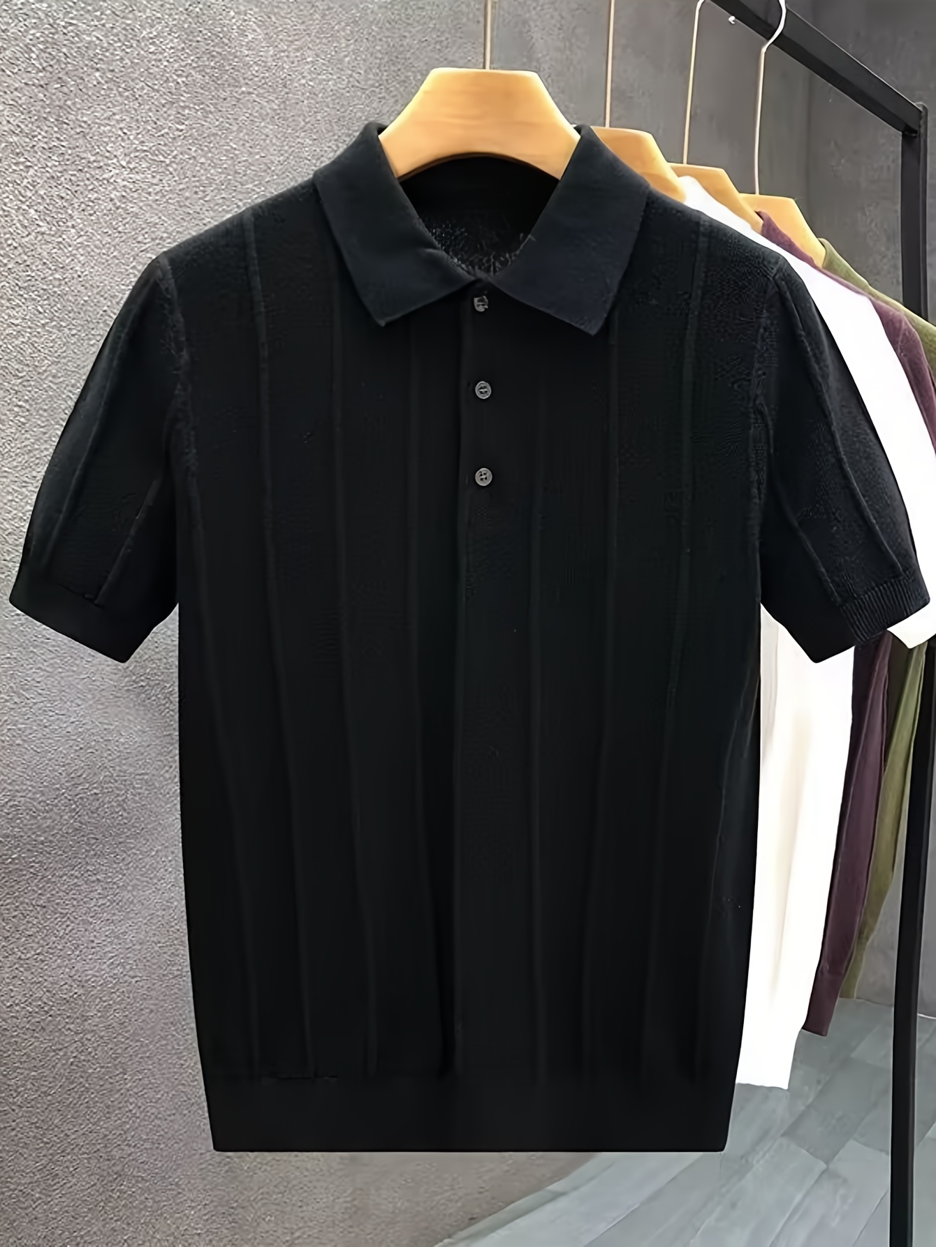 고급스러운 세로 스트라이프 텍스처 반팔 폴로 니트 티셔 - Polo Shirt Pique 리뷰 및 가격