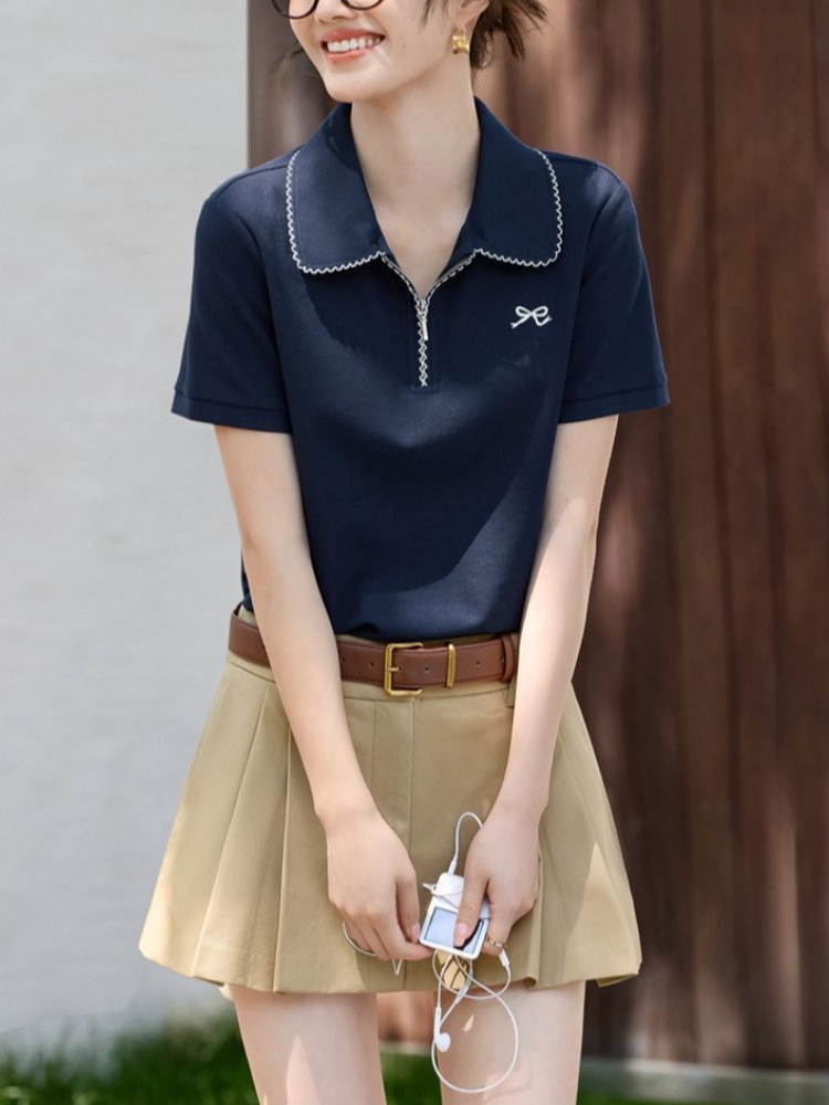 여성 슬림핏 몸매 보정 티셔츠 여름 신상 피케 코튼 컬 - Polo Shirt Pique 리뷰 및 가격