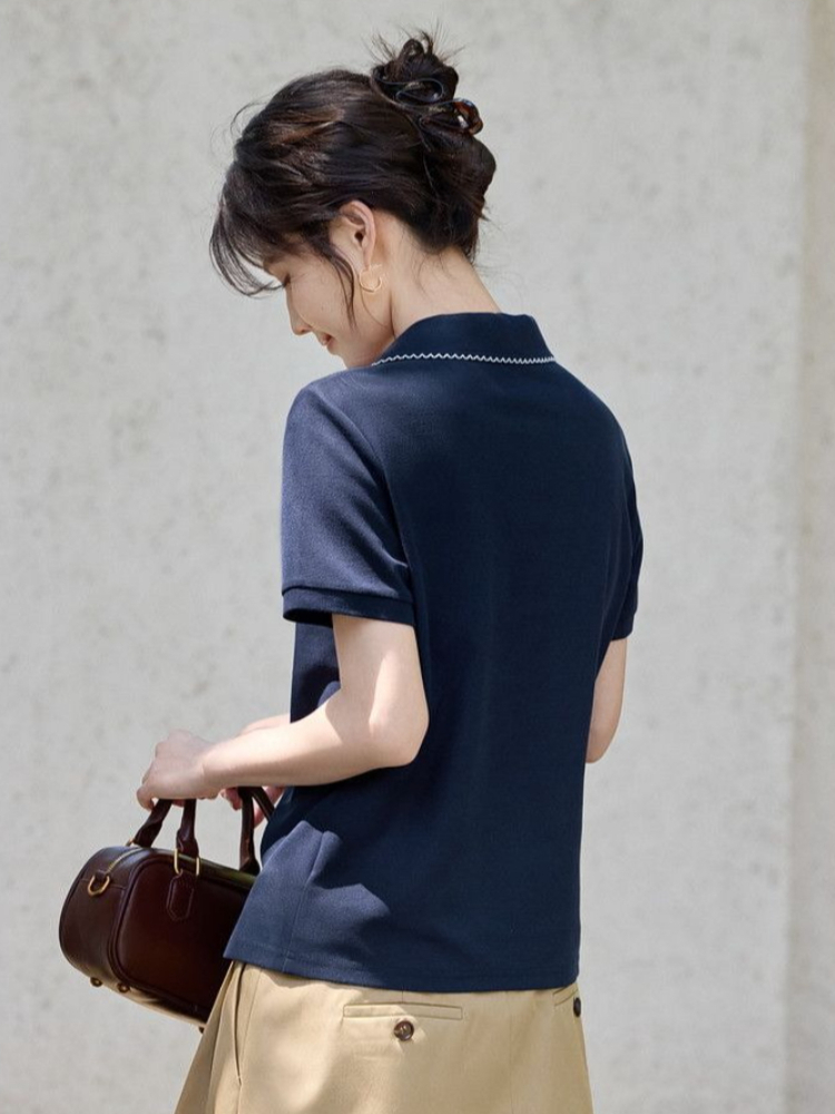 여성 슬림핏 몸매 보정 티셔츠 여름 신상 피케 코튼 컬 - Polo Shirt Pique 리뷰 및 가격