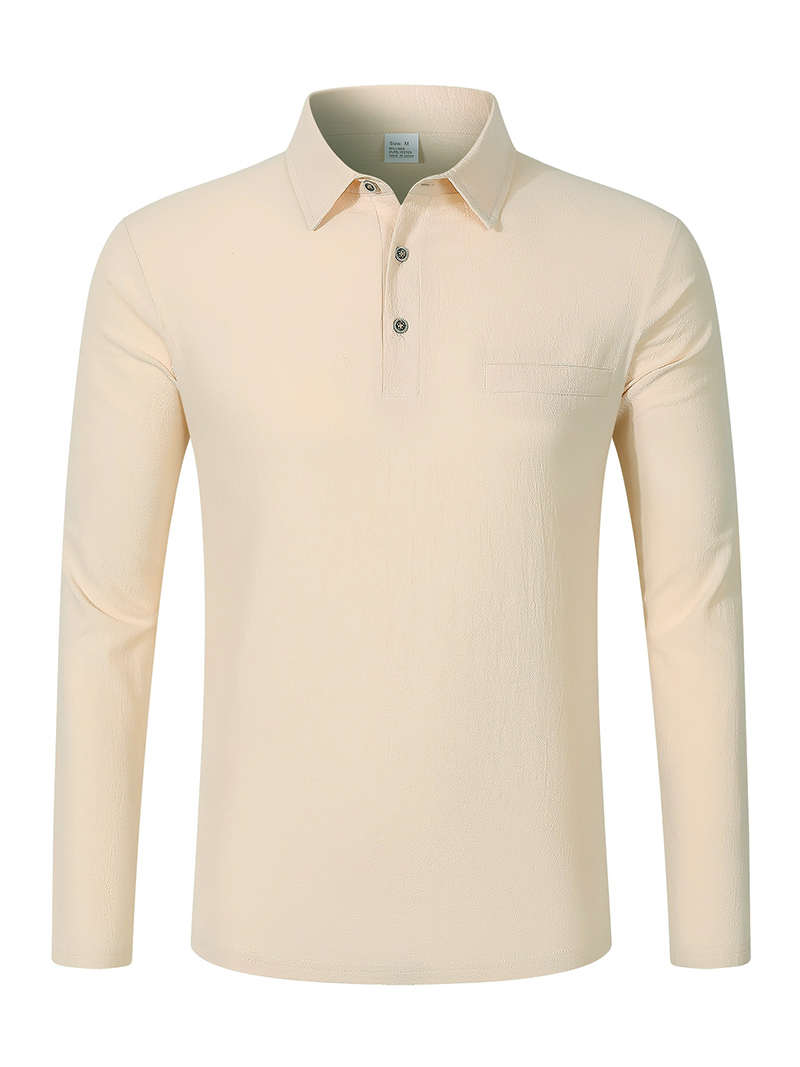 남성용 린넨 혼방 긴팔 폴로 셔츠, 가슴 패치, 통기성 - Linen Shirt Breathable 리뷰 및 가격