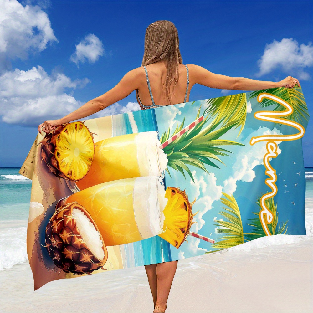 1개 맞춤형 이름 비치 타월 텍스트/이름 인쇄 가능,  - Beach Towel Large 리뷰 및 가격