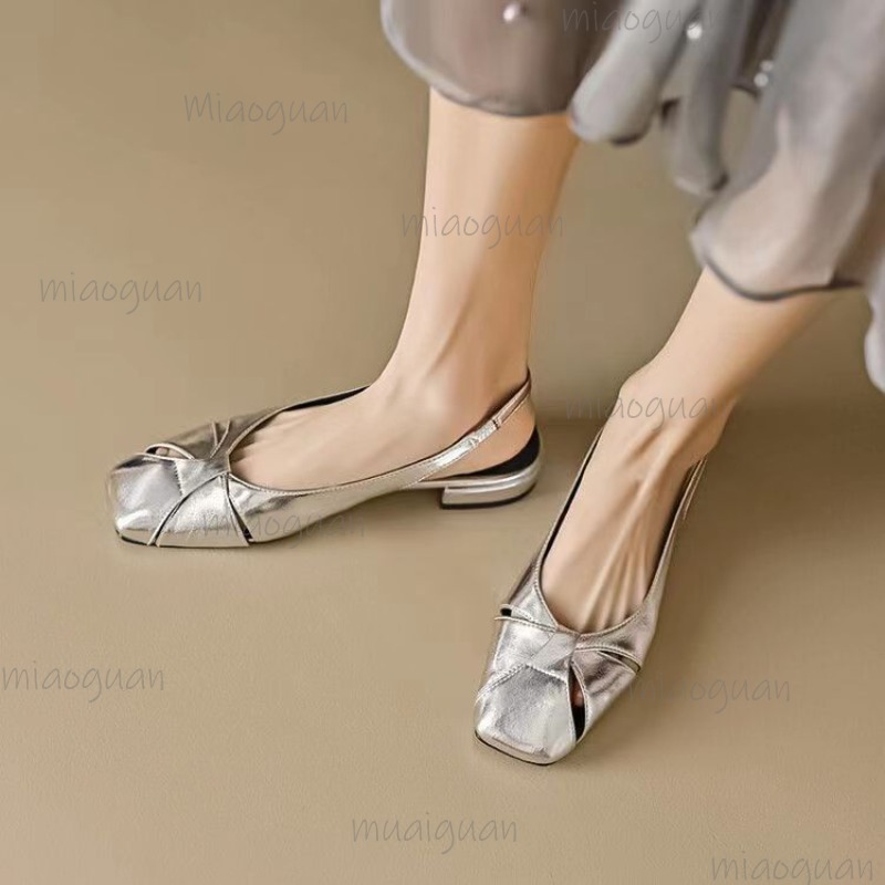커버 토 로우 힐 펌프스 여성 샌들 골드 실버 슬립온  - Casual Sandal Leather 리뷰 및 가격