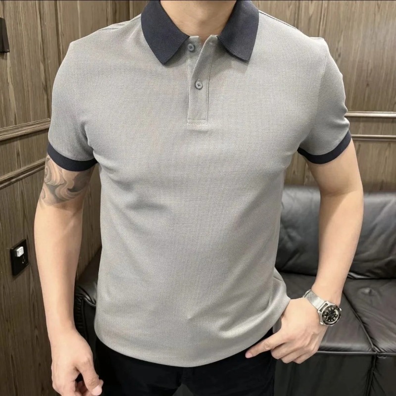 남성 플러스 사이즈 피케 폴로 셔츠 배색 칼라 반팔 캐 - Polo Shirt Pique 리뷰 및 가격