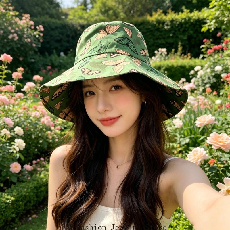 녹색 프린트 버킷햇 부드러운 폴리에스터 어부 모자, 둘 - Packable Hat Nylon 리뷰 및 가격