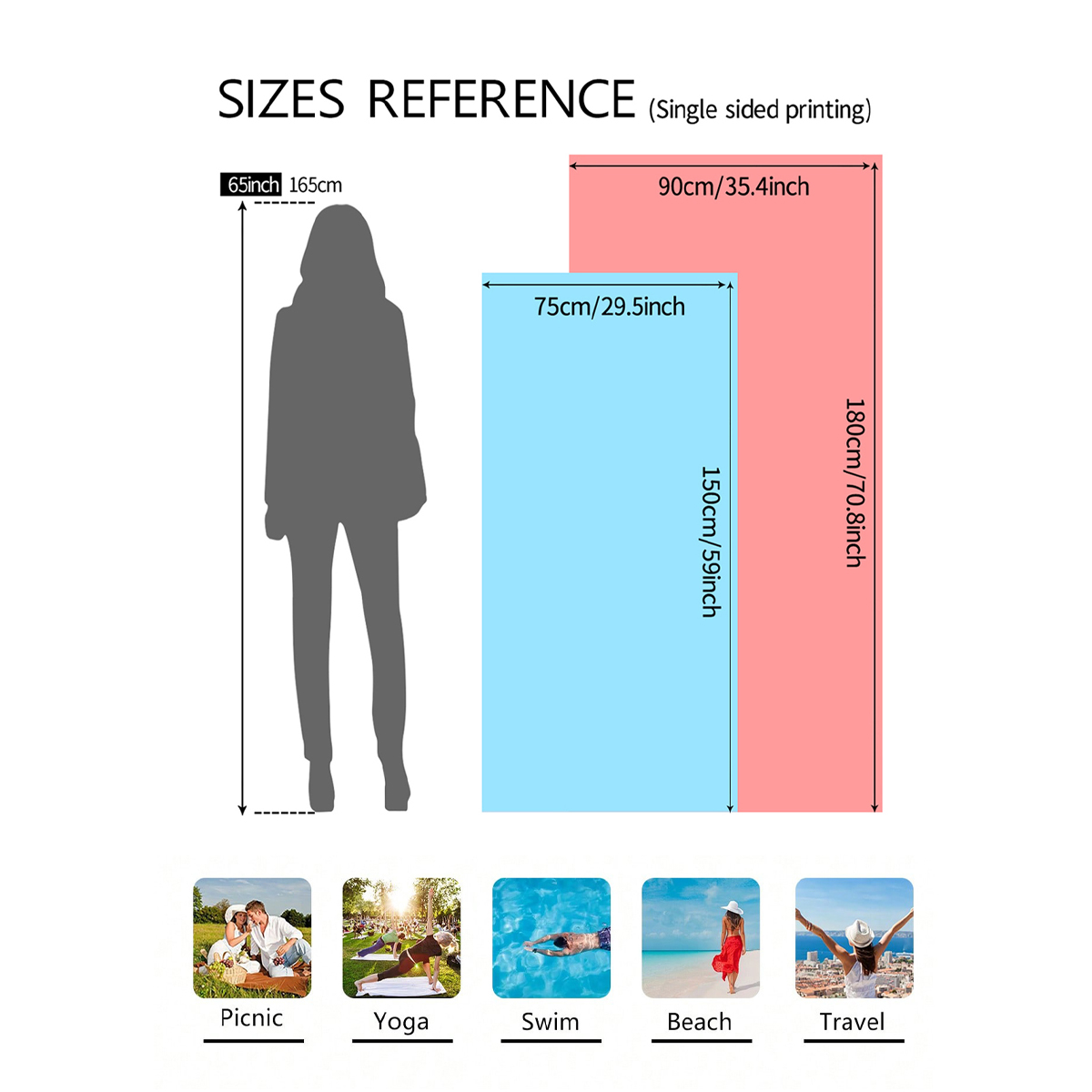 1pc 세련된 다채로운 줄무늬 대형 비치 타월, 빠른  - Beach Towel Large 리뷰 및 가격