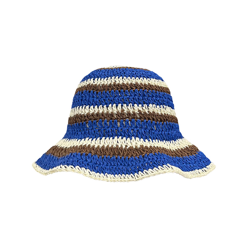 새로운 줄무늬 니트 밀짚 크로 셰 뜨개질 모자 중공 통 - Bucket Hat Straw 리뷰 및 가격