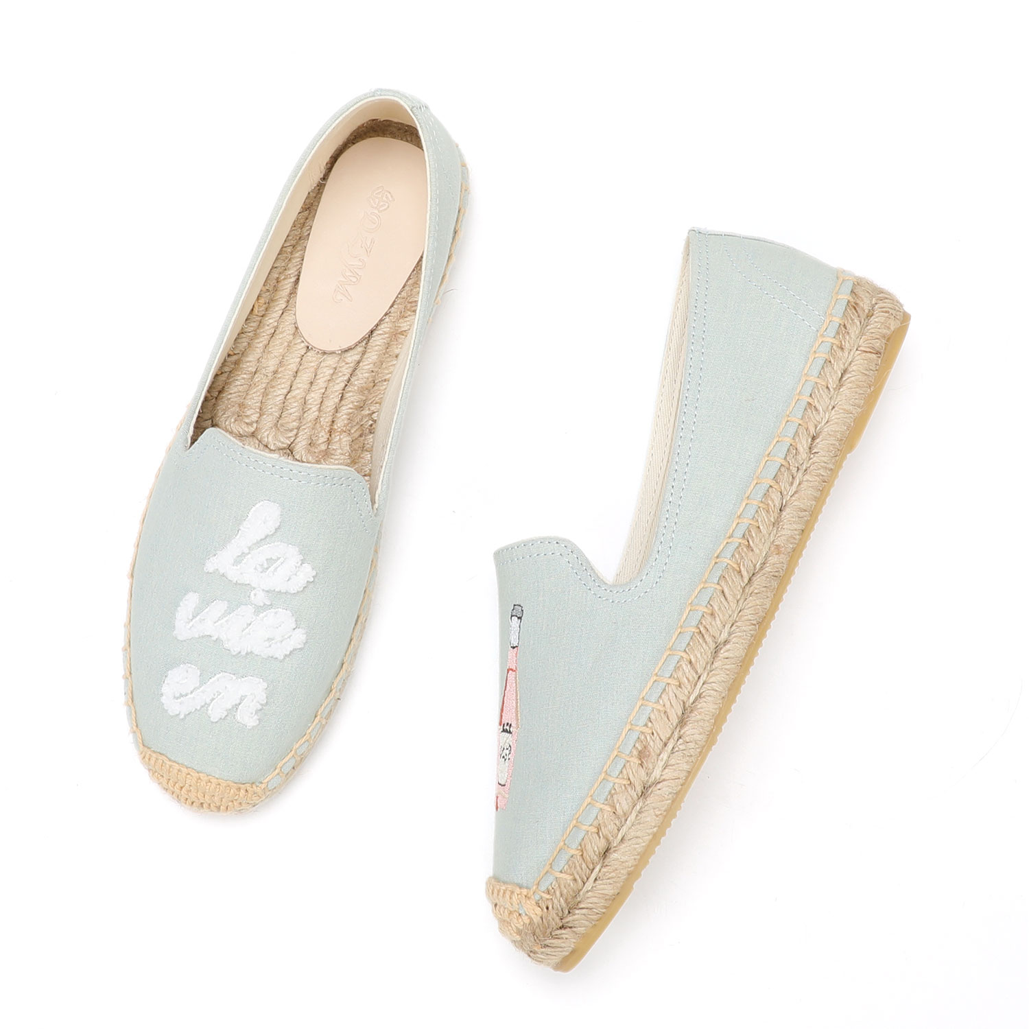여성용 Espadrilles 여성용 패션 대마 플랫 오 - Espadrille Slip On 리뷰 및 가격