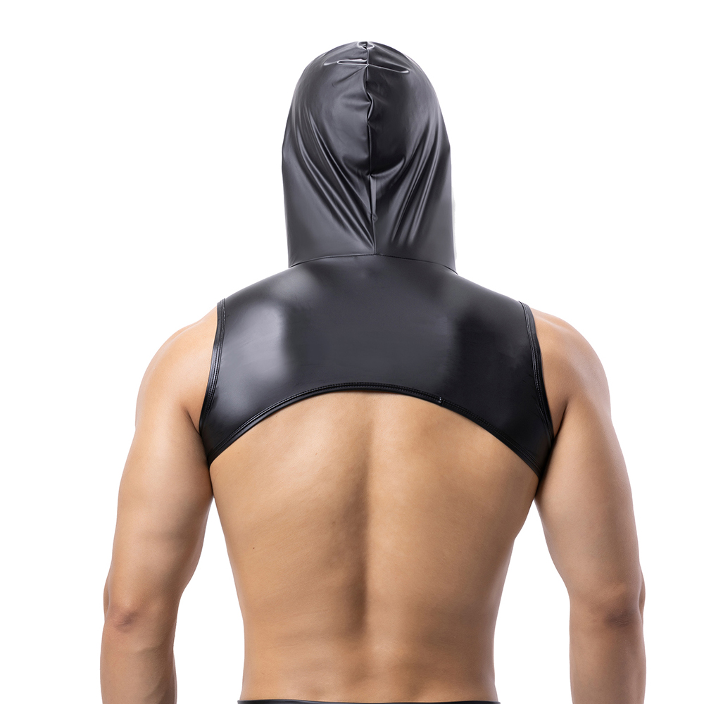 남성 가짜 가죽 후드 피트니스 탱크 탑 가슴 하네스 후 - Tank Top Muscle 리뷰 및 가격
