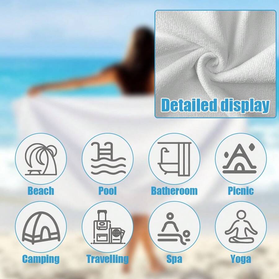 초흡수성 속건성 250gsm 별이 빛나는 하늘 또는 만 - Beach Towel Large 리뷰 및 가격